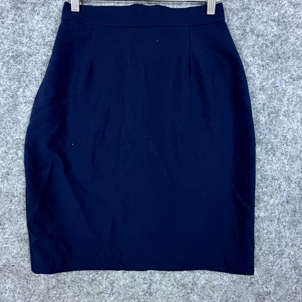 Vintage Evidence Pencil Skirt Womens 5 Navy Blue Office Capsule Career